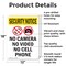 Signmission No Camera No Video With Symbol OSHA Security Notice Sign, Aluminum, 12in W x 18in L, 2PK OS-2PACK-SN-A-1218-V-11720 - alternate 6